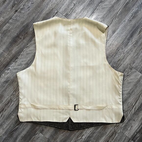 Banana Republic Wool Herringbone Vest Made in USA XL - Picture 2 of 9